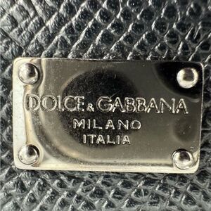 Dolce and Gabanna Black Leather Large Zip Wallet